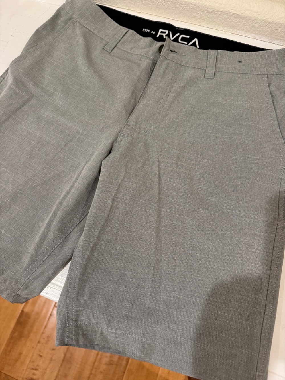 RVCA Men's Light Grey Flat Front Shorts